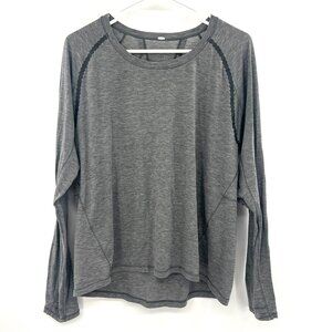 Lululemon Criss Cross Back Long Sleeve Gray Tee T-Shirt Women's Large